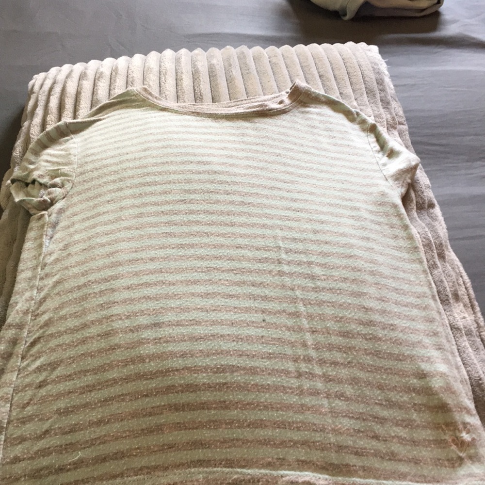 Mint and grey T-shirt has stane